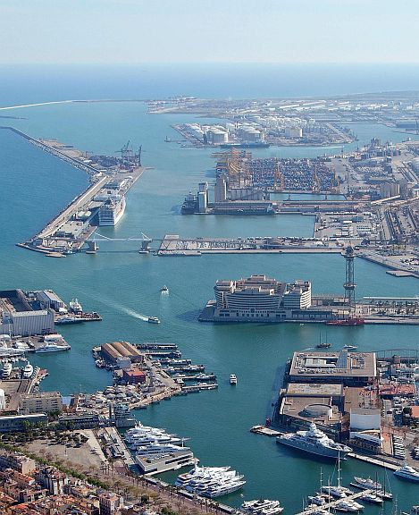 Port city of Barcelona