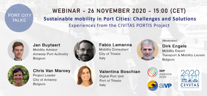 Flyer announcing the webinar on mobility on November 24, 2020