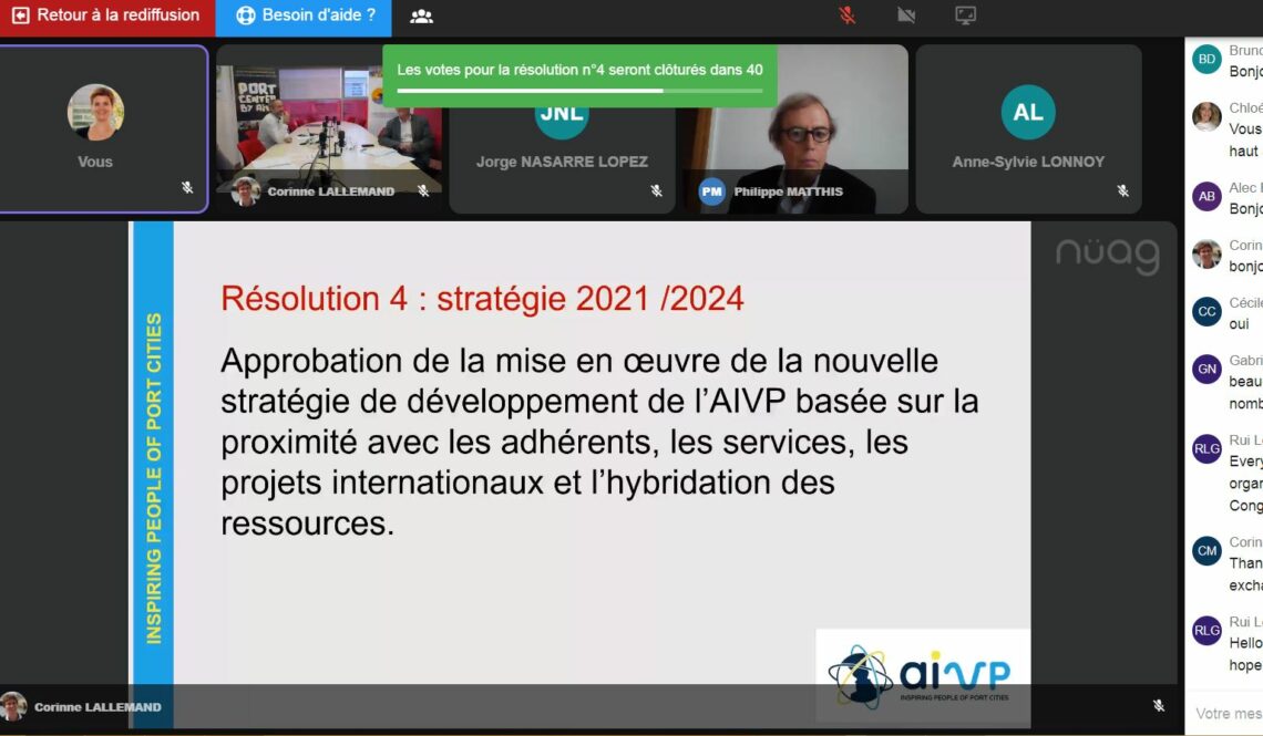 capture d'écran de l'AG virtuelle AIVP