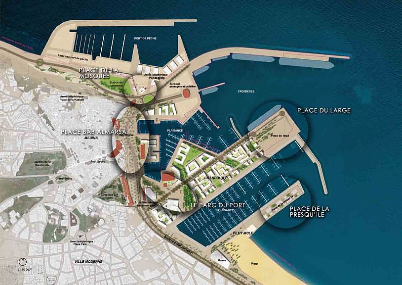 Tanger Projet Ville Port, espaces publics