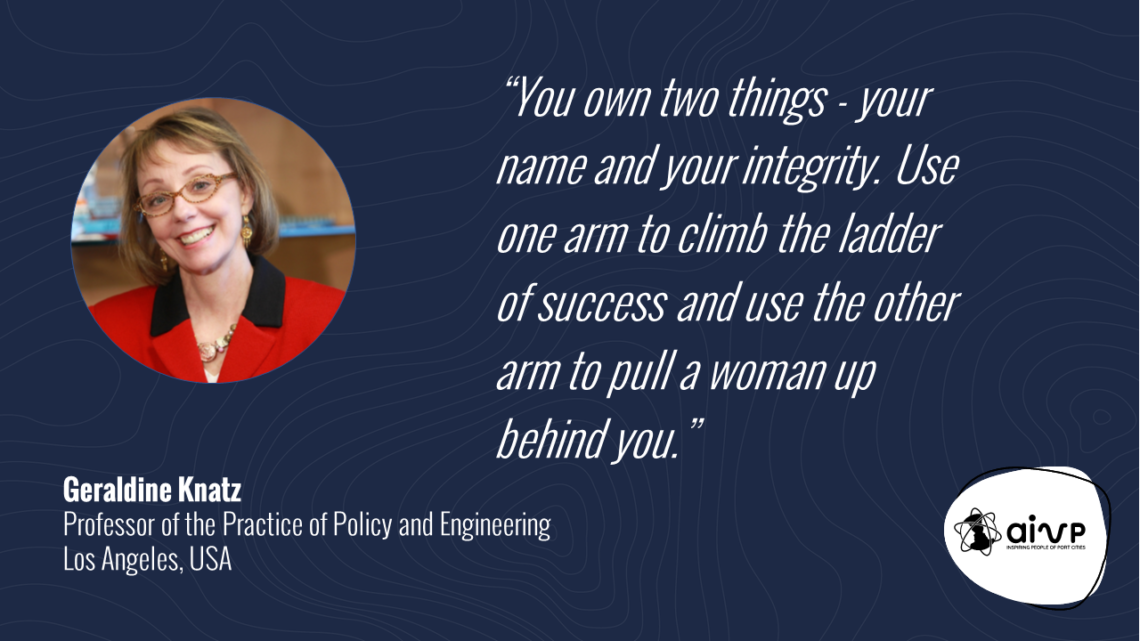 “You own two things - your name and your integrity. Use one arm to climb the ladder of success and use the other arm to pull a woman up behind you.”