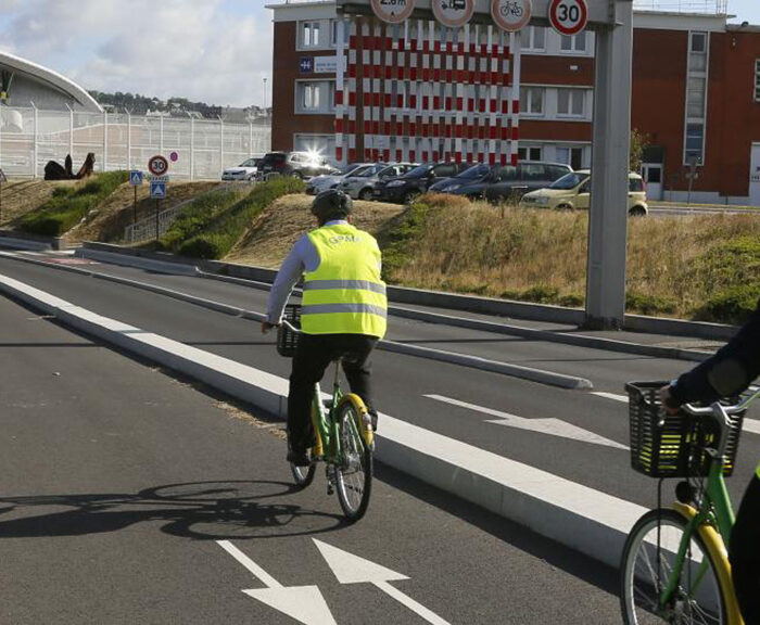 Bicycle lane, Port of Le Havre